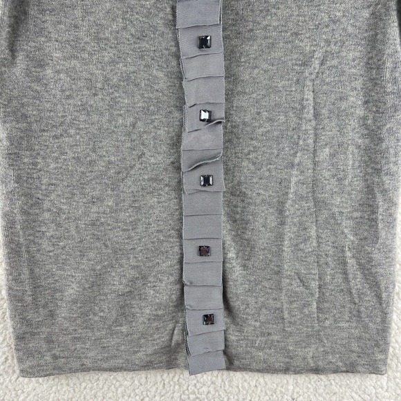 Sutton Cashmere Women’s Size Small Sweater Snap Ruffle Ribbon - Picture 3 of 9